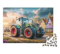 Tractor en un Camino Rural 1000 Piezas De Rompecabezas para Adultos, Puzzle Arte de Escena de Granja Rural Adultos, Decoración para El Hogar 52x38cm/1000pcs