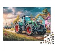 Tractor en Village Road 1000 Pieza PuzzlesArte escénico de la Granja Rural Rompecabezas Premium con Las Imposible Adultos Y Niños +14 Años Decoración Hogar70x50cm/1000pcs
