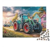 Tractor en Village Road - Rompecabezas de cartón Premium sin Polvo para Granja Rural, 1000 Piezas, para Adultos, Alivio del estrés, Arte enmarcable, Ocio en Grupo, 38 x 26 cm (1000 Piezas)