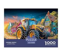 Tractor en Village Road Rompecabezas para Adultos Arte escénico de la Granja Rural Un Desafío Lleno De Color Y Detalle Triunfa Entre Hombres Y Mujeres A Partir De 14 Años 52x38cm/1000pc