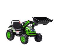 Tractor Excavadora Eléctrico para Niños de +3 Años Juguetes y Ocio Vehículo Infantil con Batería 6V Negro y Verde 132x62x65 cm HOMCOM Aosom España