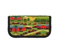 Tractor Farm - Estuche pequeño para lápices, estuche estético para lápices, bolsa de almacenamiento para bolígrafos, oficina, Black, Talla única, Organizador de bolsas
