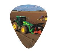 Tractor Farm - Púas de guitarra estampadas, 12 púas de celuloide, púas triangulares clásicas para guitarra acústica, eléctrica, bajo, incluye 0,46 mm, 0,71 mm, 0,96 mm