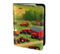 Tractor Farm - Soporte para pasaporte con impresión de granja de tractores, artículos esenciales de viaje, cartera antirrobo para tarjetas y pasaportes, tamaño para adaptarse a todos los pasaportes