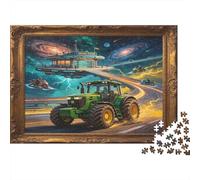 Tractor Futurista de Agricultura Puzzle de 1000 Piezas Papel para Adultos Paisaje Cósmico Juego de Puzzle 1000 Piezas Relajación Familia Decoración Regalo 52x38cm/1000pcs