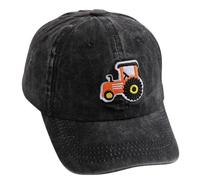 Tractor Gorras Beisbol, Auto Gorra Snapback con Visera Gorra Béisbol Niño Ajustable Sombrero Deportivo Cap Casual Gorras de Algodón para Niños Gorra de Verano Infantil para Niños, 2 a 8 Años (Negro)