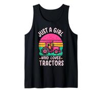Tractor Lover Vintage, Solo una Chica a la Que le encantan los Tractores, Regalos Camiseta sin Mangas