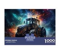 Tractor Negro Puzzle de 1000 Piezas Papel para Adultos Fondo Universo Estrellado Juego de Puzzle 1000 Piezas Relajante Hogar Regalo 38x26cm/1000pcs 38x26cm/1000pcs