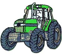 Tractor Niños Verde 6,5X5Cm - Parches Termoadhesivos Bordados Aplique Para Ropa, Tamaño: 6,5 x 5 cm