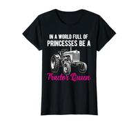 Tractor para Mujeres Niña Abuela Agricultor cosechadora Agricultura Camiseta gráfica económica, Mujer, Negro, M