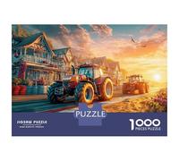 Tractor Racing Scene 1000 Piezas Cartón Fuerte Rompecabezas Rural Fantasy Art Style Liberador De Estrés Juego Creativo Puzzle Juego De Desafío Difícil 52x38cm/1000pcs