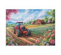 Tractor Rojo Camino Rural Rompecabezas 500 Piezas Cartón para Niños Mayores 14 Años Tiempo Libre Actividad Antiestrés Más Vendido Detalle Único Original 500 PCS