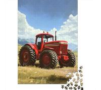Tractor Rojo Puzzle de 1000 Piezas Papel para Adultos Paisaje Rural Juego de Puzzle 1000 Piezas Relajación Decoración Familia Regalo 70x50cm/1000pcs