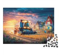 Tractor Rural Puzzle 1000 Piezas De Cartón Grueso Atardecer Rural Conjunto De Rompecabezas Anti Estrés Adultos para Actividad Fuzzle Después De La Escuela como Regalo Original 70x50cm/1000pcs