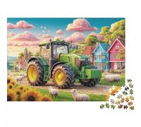 Tractor Rural Puzzle 1000 Piezas De Cartón Grueso Rural Colorido Conjunto De Rompecabezas Anti Estrés Adultos para Actividad Fuzzle Después De La Escuela como Regalo Original 70x50cm