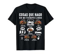 Tractor Tractorista Cosas Que Hago Agricultura Agricultor Camiseta gráfica económica, Hombre, Negro, L