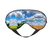 Tractor Under Blue Sky and White Clouds - Máscara de ojos unisex, cero presión ocular, cubierta suave para sombra de ojos para viajes