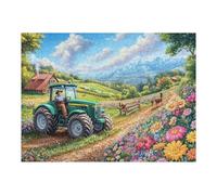 Tractor Verde Camino Rural Rompecabezas 500 Piezas Cartón para Expertos Mejora Memoria Actividad Tiempo Libre Pack Completo Original 500 PCS