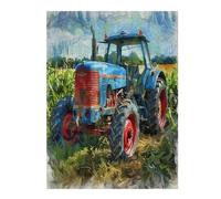 Tractor Vintage Pintado en Puzzle 500 Piezas Regalo Familiar Pastoral Farm Landscape Rompecabezas 3D Obra De Arte para Hombres Y Mujeres DIY Creativo Aliviar Estrés 500 PCS
