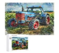 Tractor Vintage Pintado en Puzzles 1000 Piezas 3D Impossible Familiar Paisaje Granja Pastoral Desafío Intelectual para Adultos Y Niños A 12 Años DIY Moderno Juguete Educativo 1000 PCS