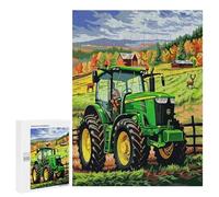 Tractor Vintage Pintado en Puzzles 500 Piezas Habilidad Intelectual Paisaje Granja Pastoral Desafío Impossible Rompecabezas Familiar 3D para Adultos Y Niños A 12 Años DIY Moderno 500 PCS