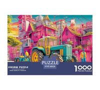 Tractores en Vibrant City Juego De Puzzle Familiar Ilustración Urbana de fantasía Multicolor Y Lleno De Vida Encantará A Tanto A Hombres como A Mujeres, A Partir De 14 Años 38x26c