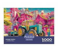 Tractores en Vibrant City Puzzle para Adultos Ilustración Urbana de fantasía ¡Un Imposible Rompecabezas De Alta Definición Hombres Y Mujeres A Partir De 14 Años 70x50cm