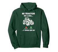 Tractorista Agricultor Regalo Granjero Mi Tractor Me Llama Sudadera con Capucha, Unisex para Adultos, Verde Bosque, S