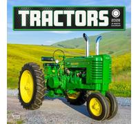 Tractors | Calendario mensual cuadrado de pared 2026 de 12 x 24 pulgadas (colgado) | Sin plástico | BrownTrout | Granja rural