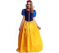 TRACYCY Disfraz de Blancanieves para Mujer Snow White Largo Vestido de Princesa y Tocado con Capa Set Adulta Halloween Carnaval Navidad Cumpleaños Fiesta Cosplay Costume Rojo