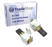 Trade-Shop 2 escobillas de carbón para motor 6 x 11 x 19,5 mm con soporte compatible con Stihl MSE140C MSE160C MSE180C MSE200C sustituye a 12080071001 1208-007-1001