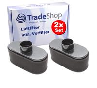 Trade-Shop - 2 filtros de aire con prefiltro compatible con Hustler Super S 15/36, Iseki SRA 950 A, Kubota Z122RKW-42, Z2-481, Massey Ferguson MF 50-22 ZT