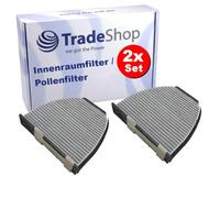 Trade-Shop - 2 filtros de habitáculo/filtro de carbón activo compatible con Blue Print ADU172501, compatible con Febi Bilstein 29871, compatible con Valeo 715600