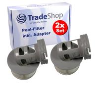 Trade-Shop - 2 filtros Whirlpool/cartucho de filtro/filtro de láminas con adaptador, junta de junta compatible con MSpa FD2089/pieza de repuesto para Whirlpool