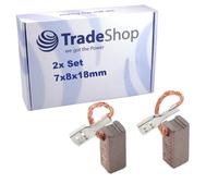 Trade-Shop 2610943623 - Escobillas de carbón para motor (7 x 8 x 18 mm, para sierra de sable inalámbrica, sierra circular, martillo perforador, martillo cincelador, repuesto para Bosch 2610943623)