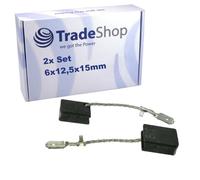 Trade-Shop 316055220 - Escobillas de carbón para motor (2 unidades, 6 x 12,5 x 15 mm, compatible con Metabo WEP 15-125, WEP 15-150, amoladora angular rápida