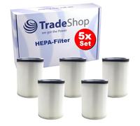 Trade-Shop - 5 filtros de aire HEPA cilíndricos compatibles con Kärcher NT 90/2 Me Classic, AR NT 90/2 Me Classic, BR 127 V NT 90/2 Me Classic, BR 220 V