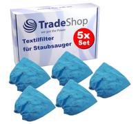Trade-Shop - 5 filtros textiles compatibles con Kärcher WD3.370M WD3.500P WD3.600 WD3.800 M eco!ogic WD2250 WD3200AF WD3600 WD4-18 WD 4 S V-20/5/22