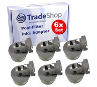 Trade-Shop - 6 filtros de piscina con adaptador compatible con MSpa Bubble Spa Elegance b-140a, Castello b-141, Jet Spas, Lidl Jacuzzi 2019