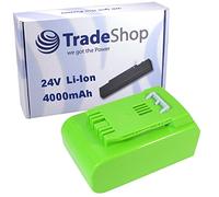 Trade-Shop Batería de ion de litio 24 V/4000 mAh compatible con Greenworks Tools 29322, 29807, 29837, 29842, 29852 para cortasetos G24, cortasetos, podadora, motosierra y soplador de hojas