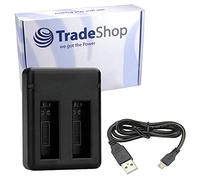 Trade-Shop BC-IS360XB - Cargador de batería Doble para cámara Insta360 One X (Incluye Cable Micro USB)