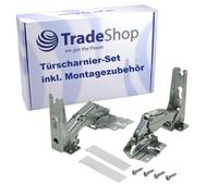 Trade-Shop Bisagra de puerta superior inferior para frigoríficos, incluye accesorios de montaje compatibles con AEG 8996710687675 8996710695074 8996711595067 7187841