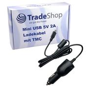 Trade-Shop: Cable Cargador Mini USB para Coche 12V/24V con Antena TMC, Compatible con Becker, Garmin Nüvi, Navigon, Tomtom Receptor Sat Nav