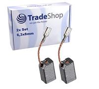 Trade-Shop - Carbones de motor (2 unidades, 6,3 x 8 mm, compatibles con Flex LD 15-10 125 R, PE 14-3 125 XC 3401, K68, LG1707 FR, PE 14-1 180, XFE 7-15 125/150)