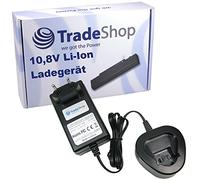 Trade-Shop Cargador de batería de ion de litio de 10,8 V, cable de carga, compatible con BTI 12 V A-AL lámpara de trabajo A-BS FC Taladro atornillador A-S2