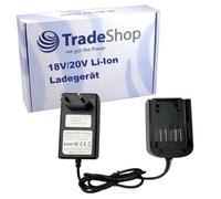 Trade-Shop Cargador de batería de ion de litio de 18 V/20 V, incluye fuente de alimentación compatible con Worx WU172 WU185 WU279 WU294 WU380 WU388 WU179 WU189 WU230 WU231 WU296 WU386