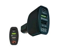 Trade-Shop - Cargador de coche para Sony Xperia XZ1 Compact BQ Aquaris X Pro Wileyfox Swift 2X (2,4 A, con función de carga rápida)