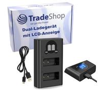 Trade-Shop Cargador doble rápido USB tipo C para 2 baterías con LCD equivalente a LC-E12E para Canon LP-E12, EOS 100 100D, EOS M, M2, M10, M50, M100, M200