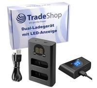 Trade-Shop Cargador doble USB tipo C doble para 2 baterías con LCD, compatible con cámaras Nikon como D500, D600, D800, sustituye a Nikon MH-25 MH-25a