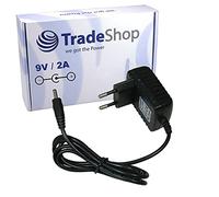Trade-Shop Cargador universal de 9 V/2 A, 5,5 x 2,1 mm, para tiras de luz LED, fresadora, cámara de vigilancia, receptor, 9 V, reproductor de DVD, impresora, escáner, conmutador, router monitor